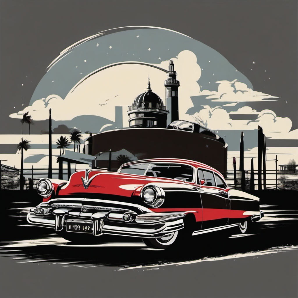 1950s Drive-In Movie , vintage t shirt vector art