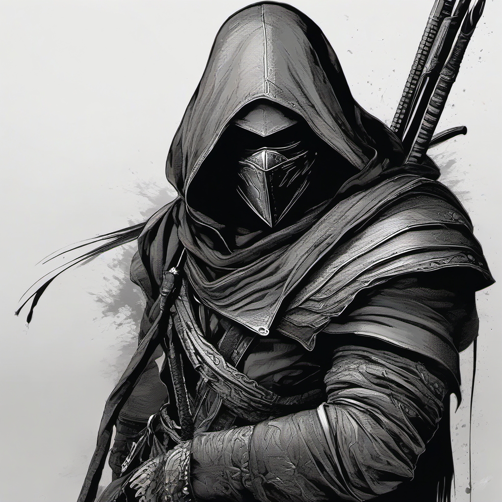 assassin in pen & ink style 
