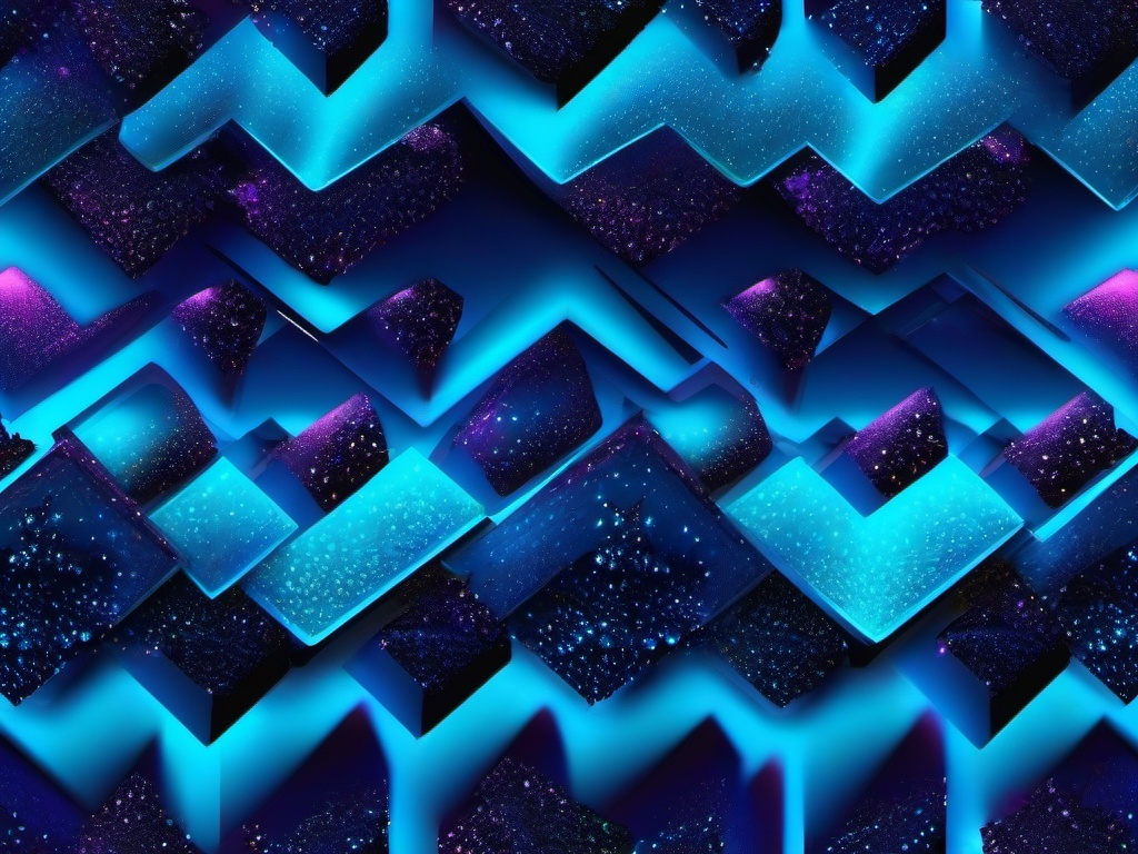 Neon Blue Glitter Background  