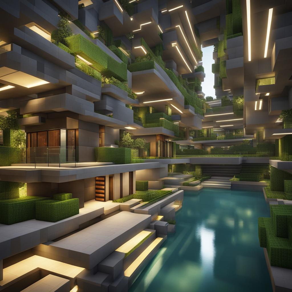 energy-efficient smart city with automated transportation systems - minecraft house design ideas minecraft block style