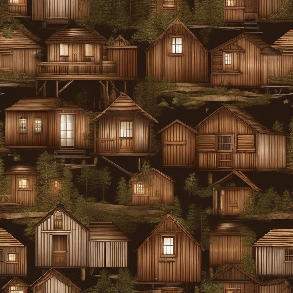 Brown Background - Rustic Cabin by the Lake  wallpaper style, intricate details, patterns, splash art, light colors