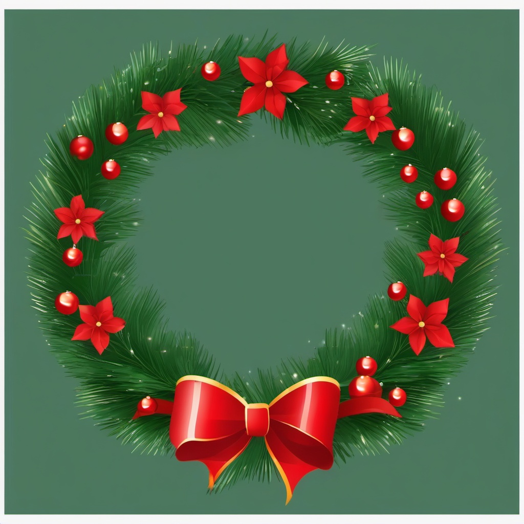 Christmas Clipart Wreath,Decorating a holiday party with Christmas clipart wreath  simple, 2d flat