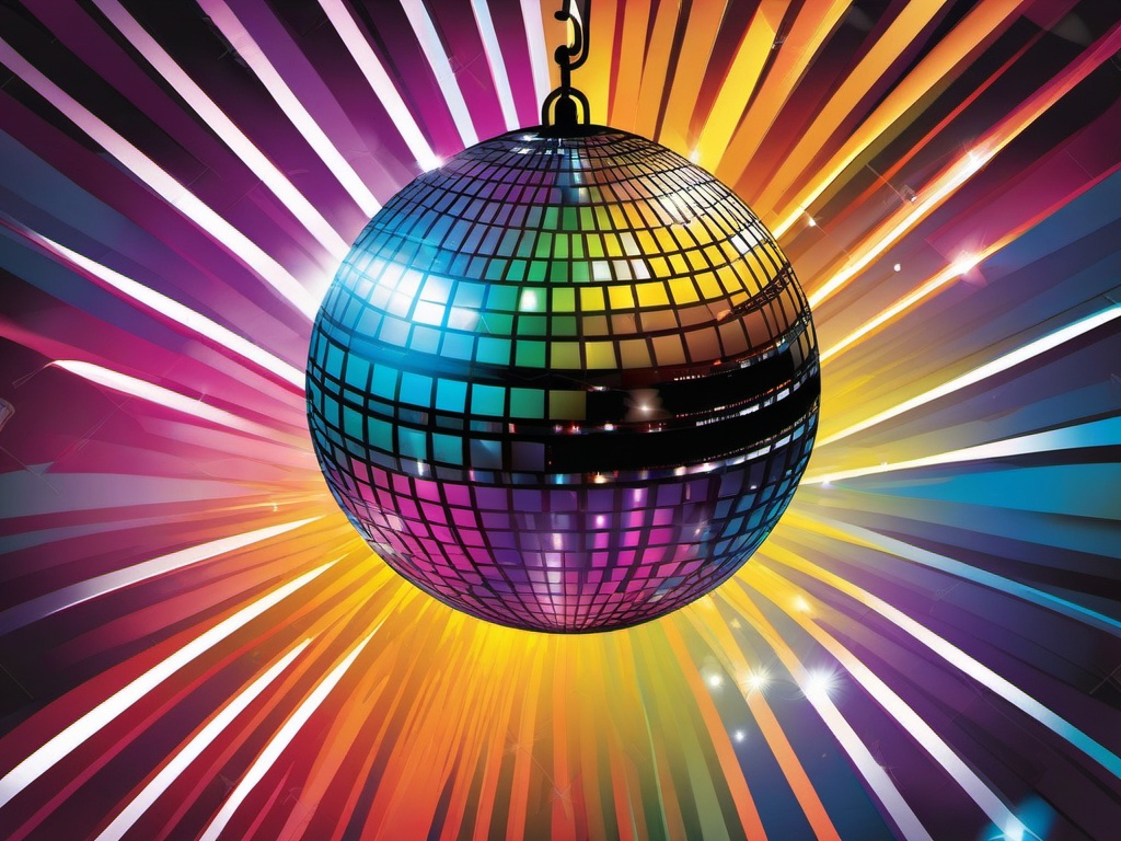 Disco Ball clipart - light rays from disco ball  vector clipart