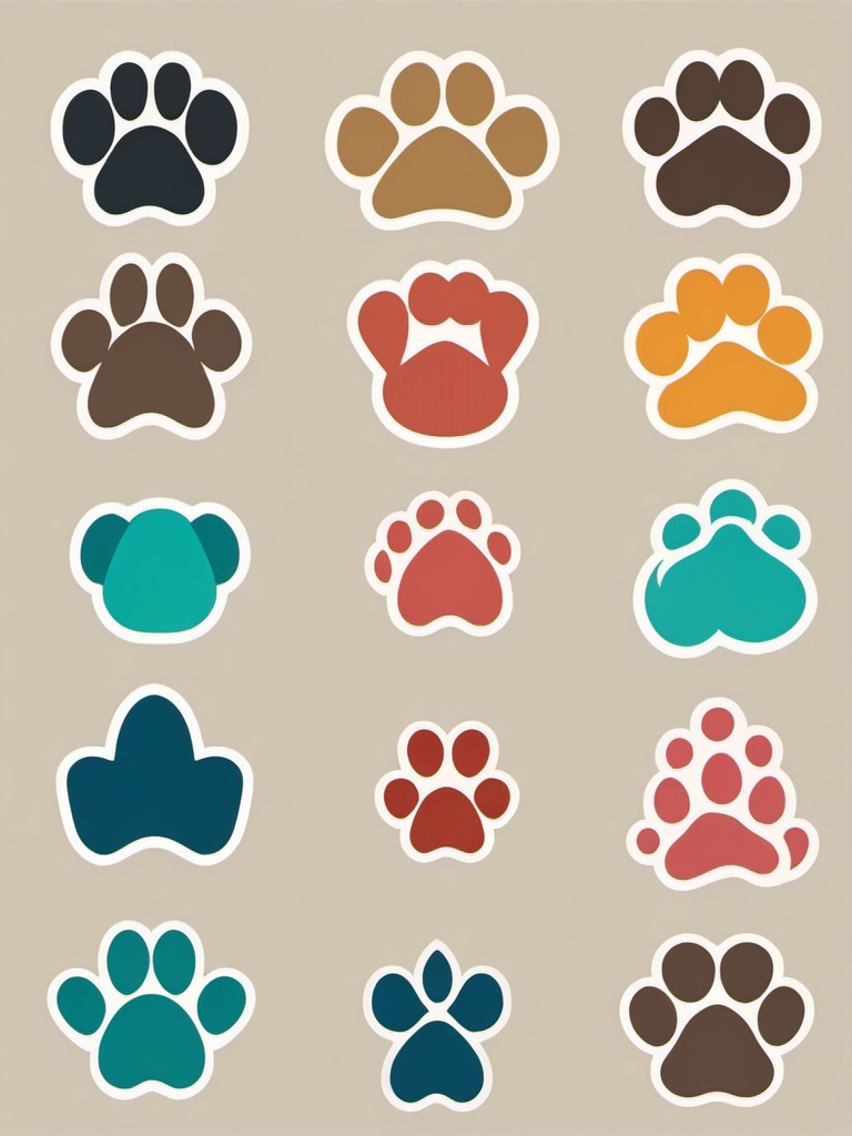 Paw Print Icon - Paw print icon representing animals and pets,  color vector clipart, minimal style