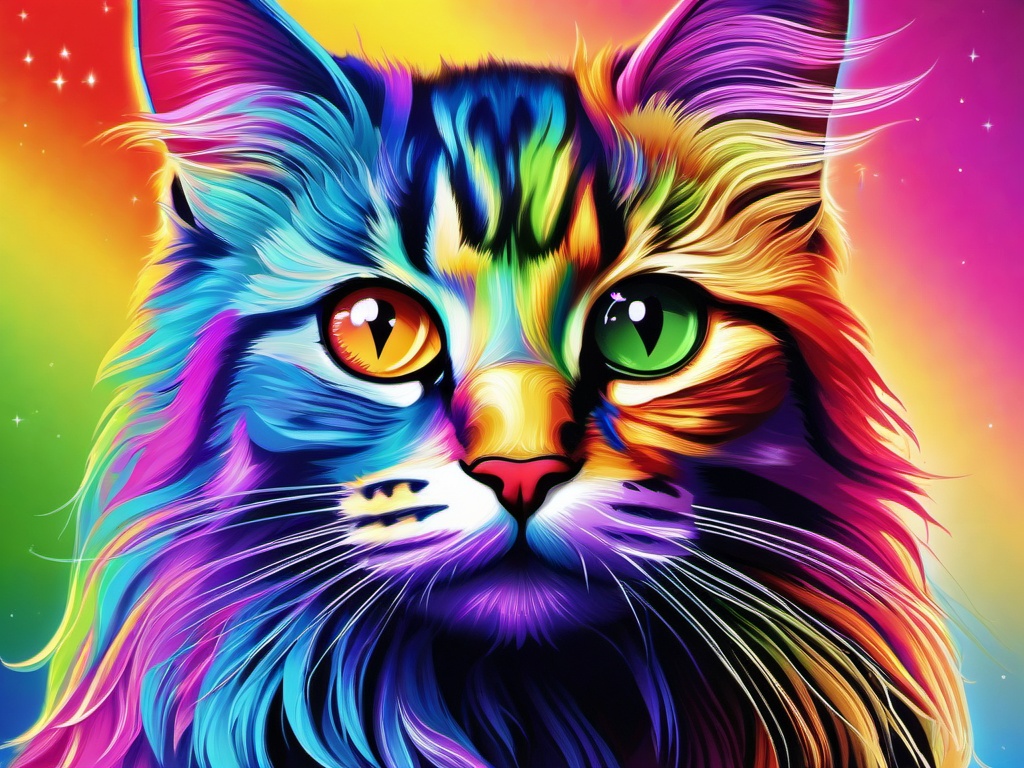 Rainbow Cat Background  