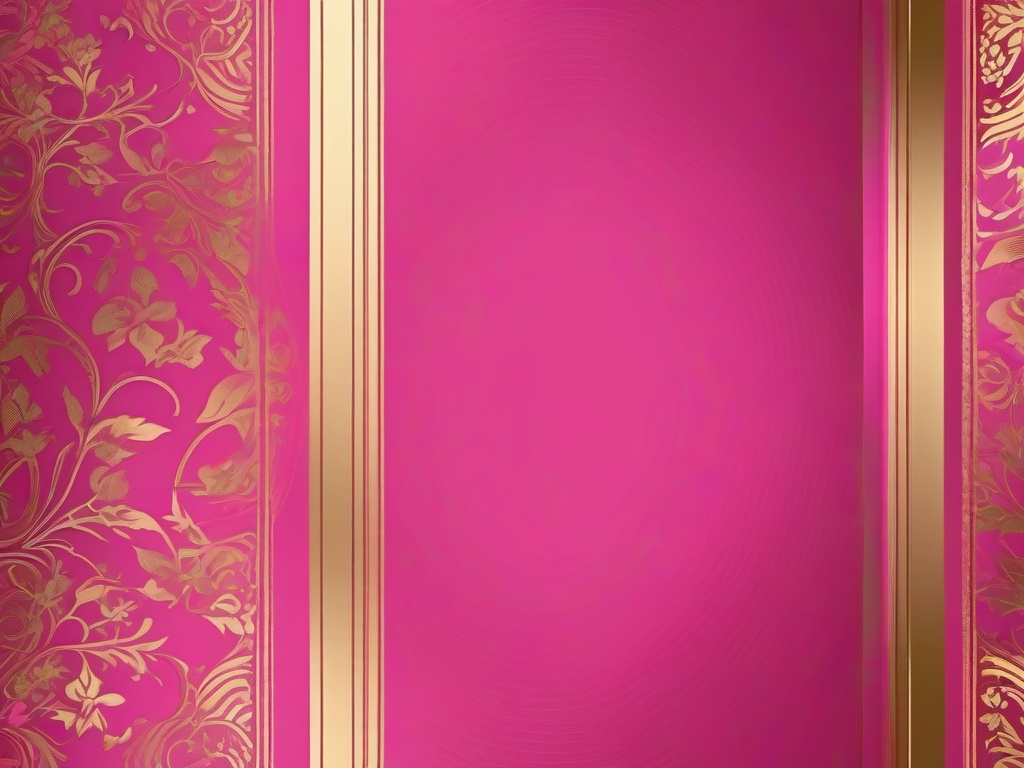 Desktop Backgrounds Pink-Rich pink with gold foil accents and floral borders  background wallpaper