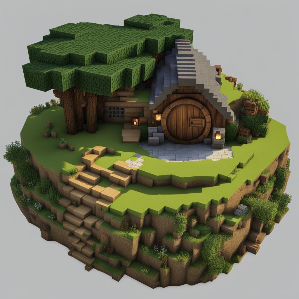 cozy hobbit hole nestled into a grassy hillside - minecraft house design ideas minecraft block style