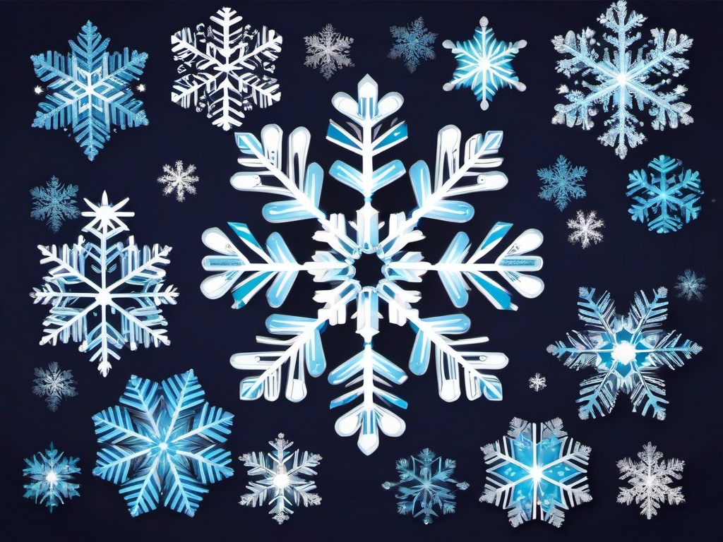 Snowflake clipart - snowflake with glitter effects  