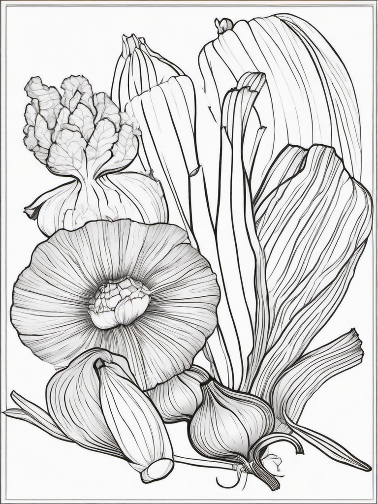 Vegetable Coloring Pages - Shallots with papery skin  simple coloring pages