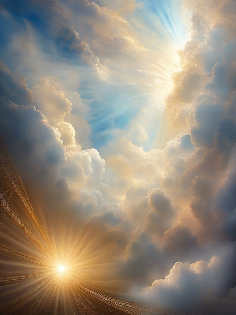 Heaven Background - Angelic Clouds and Divine Light  intricate patterns, splash art, wallpaper art