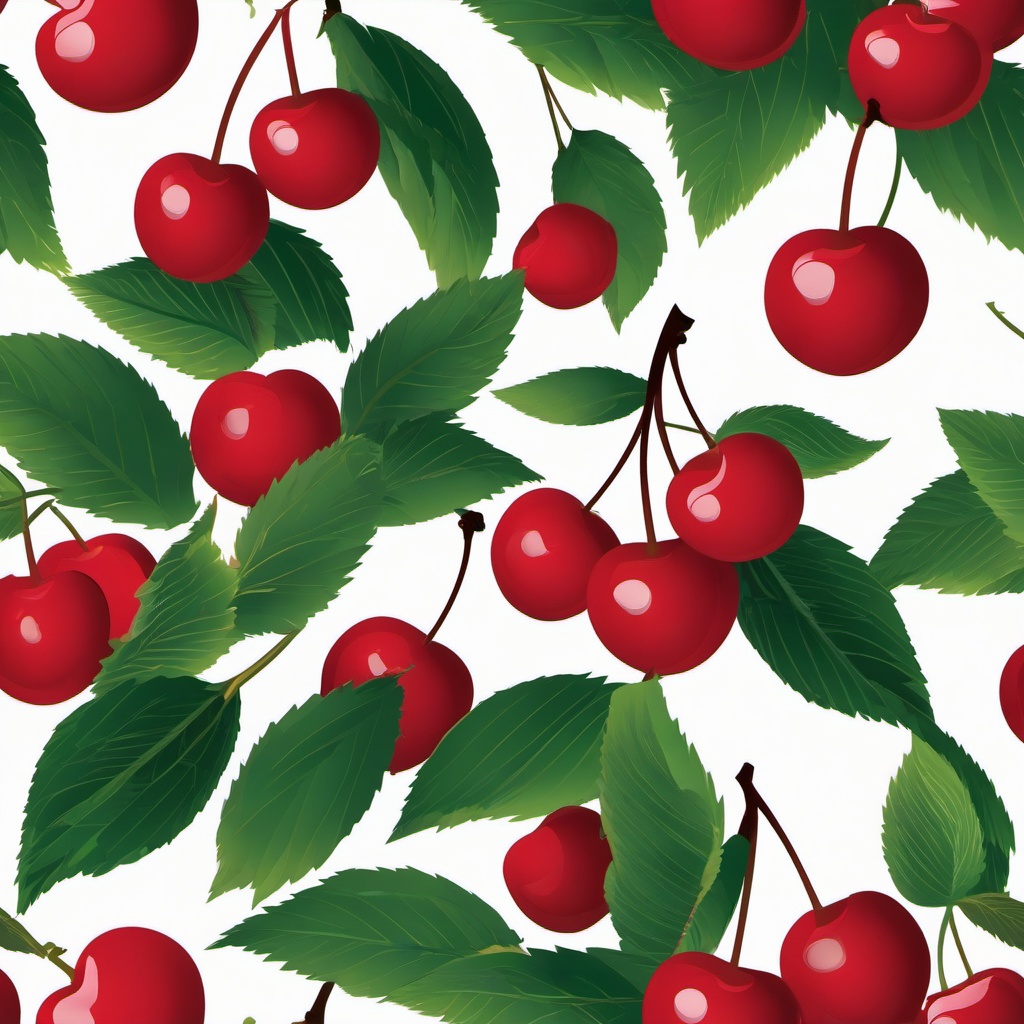 Cherries on a Tree clipart - Ripe cherries on a tree, ,vector color clipart,minimal