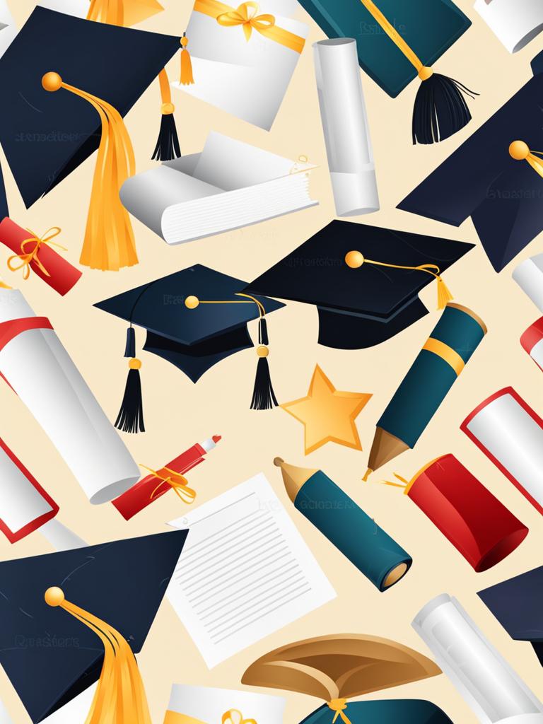 graduation clipart - a graduation cap and diploma for academic success 