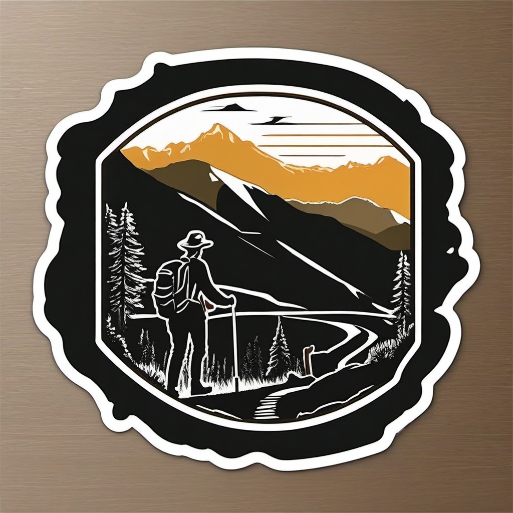 Appalachian Trail sticker- Long-distance hiking trail along the Appalachian Mountains, , sticker vector art, minimalist design