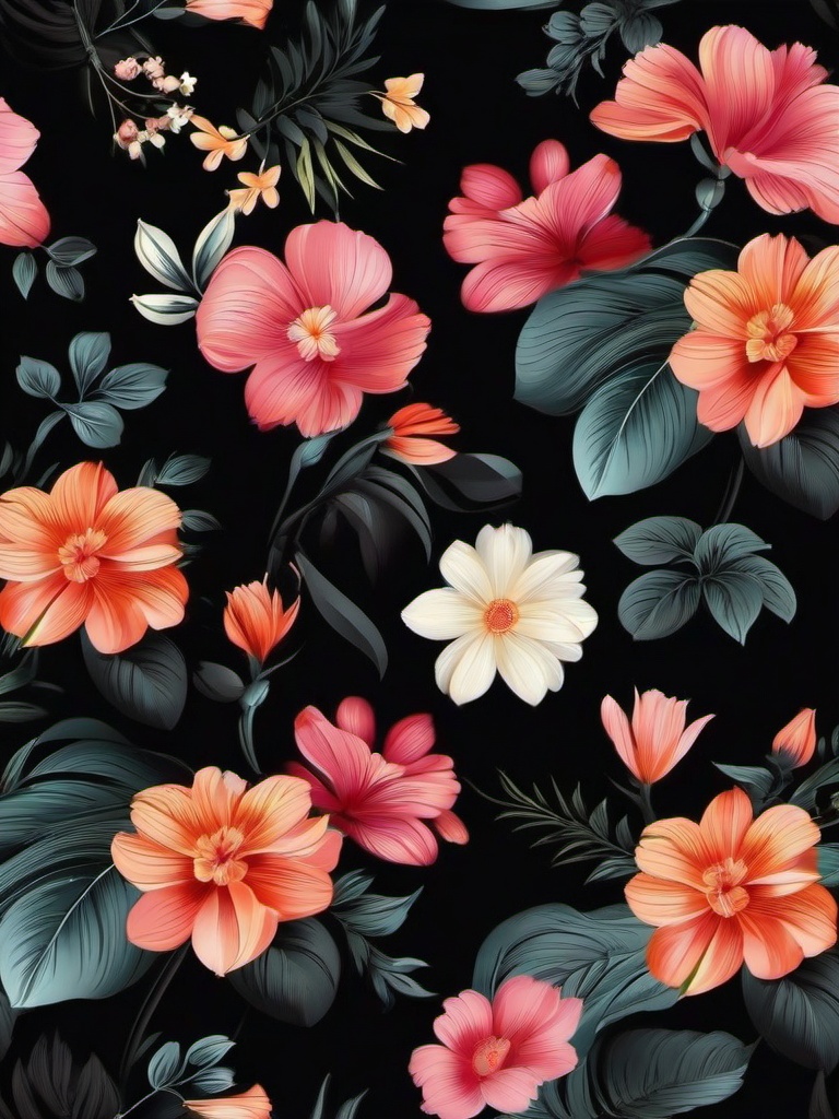 Flower Background Wallpaper - floral black background  