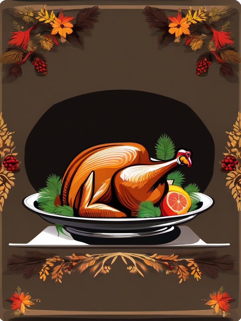 Turkey clipart - turkey on a serving platter  