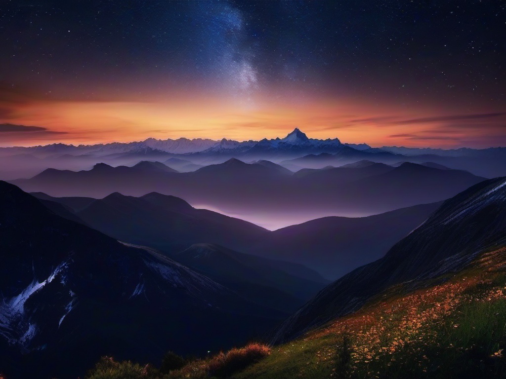 Mountain Night Sky Wallpaper  ,desktop background wallpaper