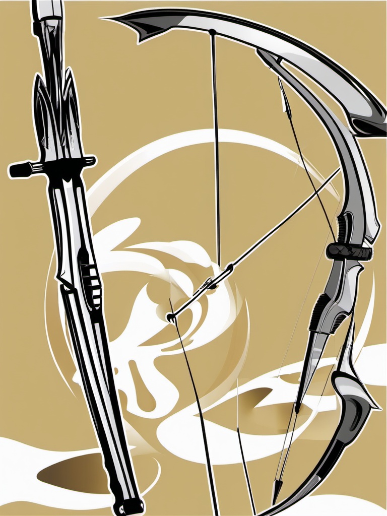 Bow clipart - bow and arrow set ready for archery  