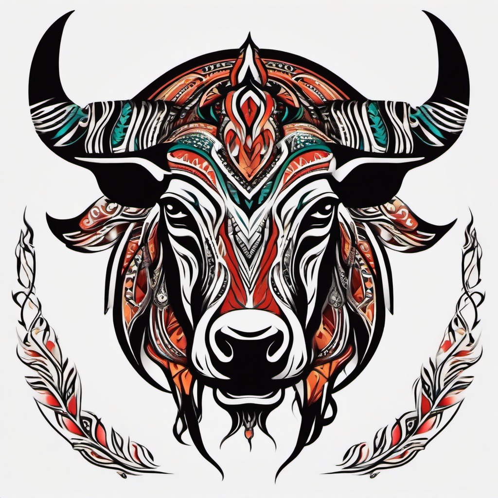 taurus tattoo tribal  simple vector color tattoo