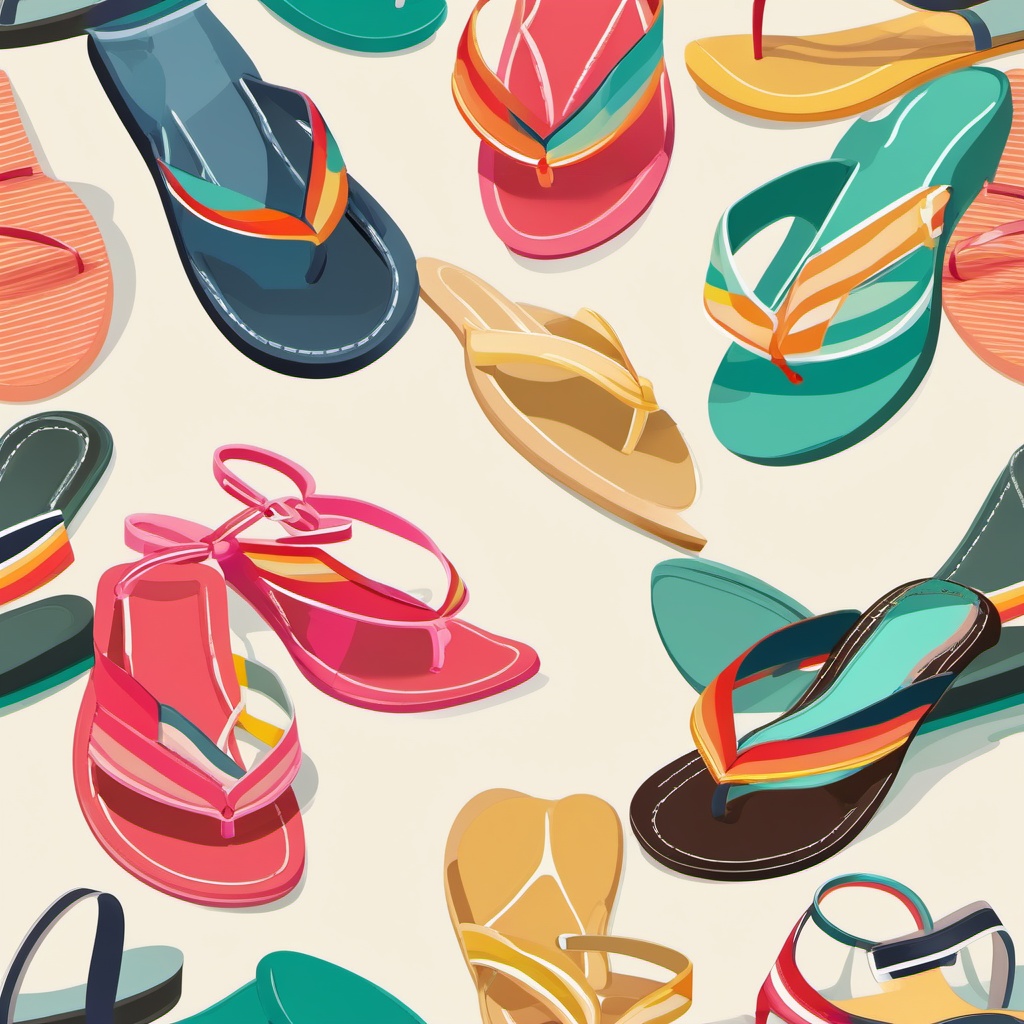 Summer Sandals clipart - Stylish sandals for a stroll, ,vector color clipart,minimal