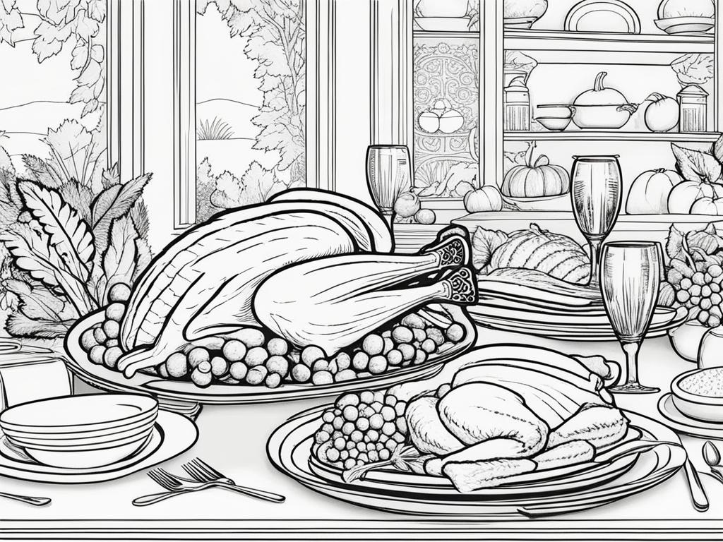 turkey coloring pages - turkeys celebrate thanksgiving with a grand feast. 