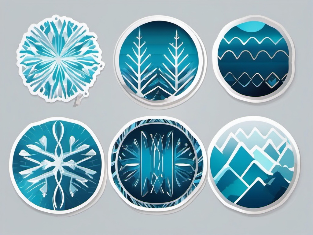 Frost sticker- Icy patterns, , sticker vector art, minimalist design