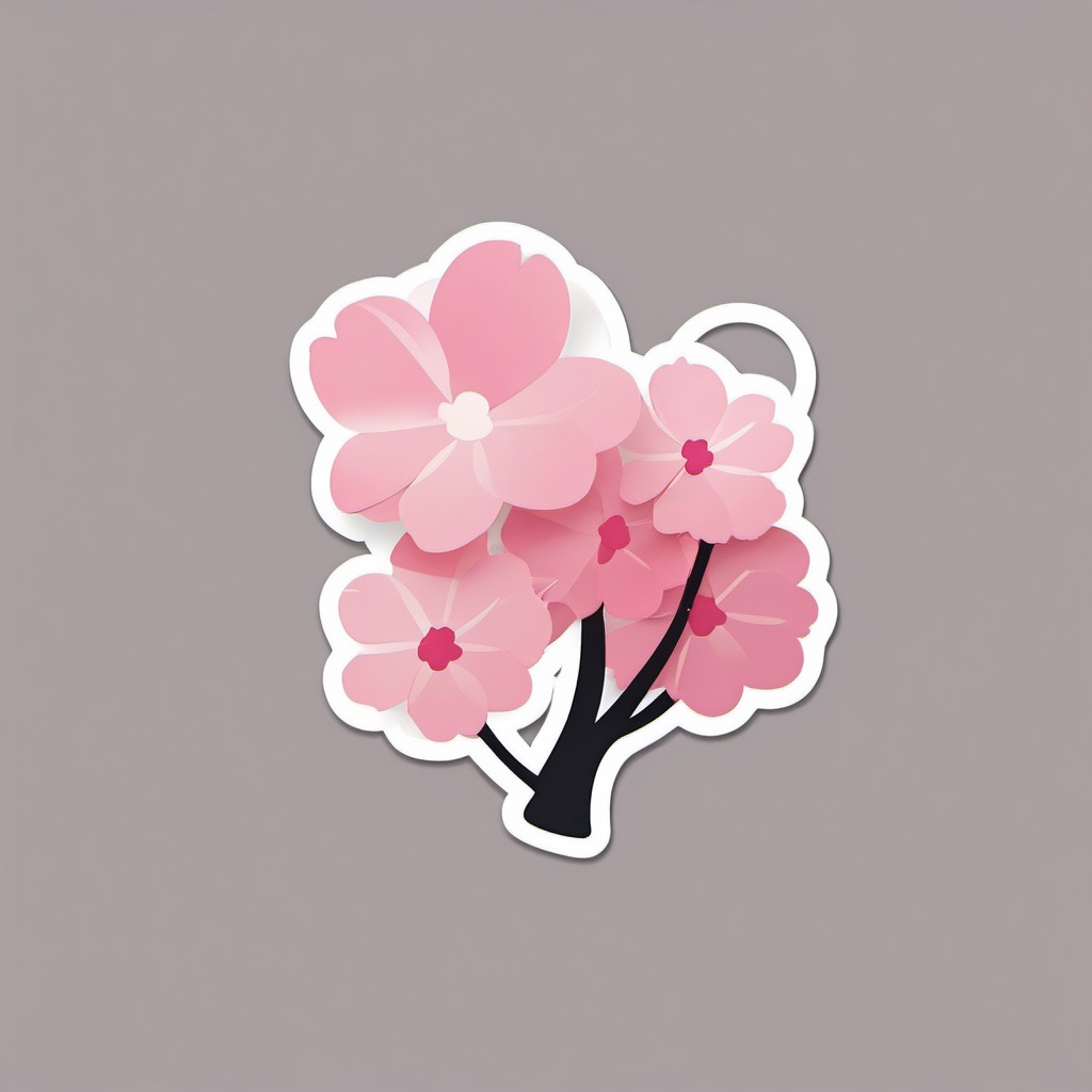 Cherry Blossom Petals Falling Emoji Sticker - Gentle petals drifting in the breeze, , sticker vector art, minimalist design