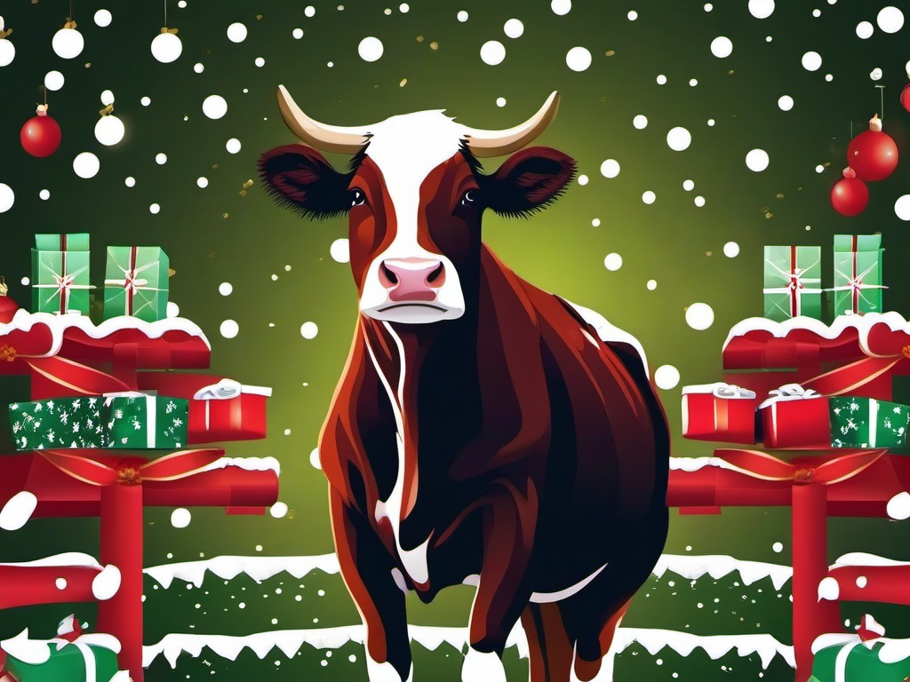 Cow Christmas Wallpaper  