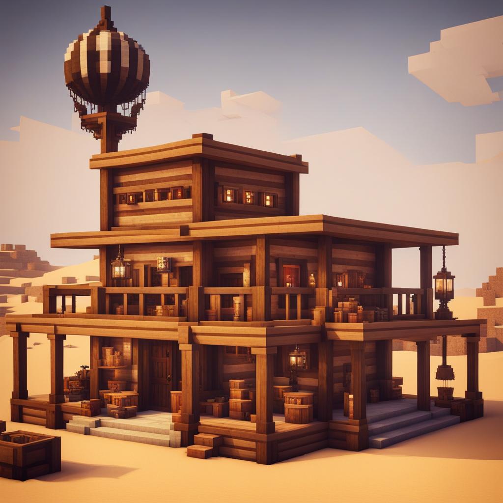 wild west saloon in a dusty desert town - minecraft house design ideas minecraft block style