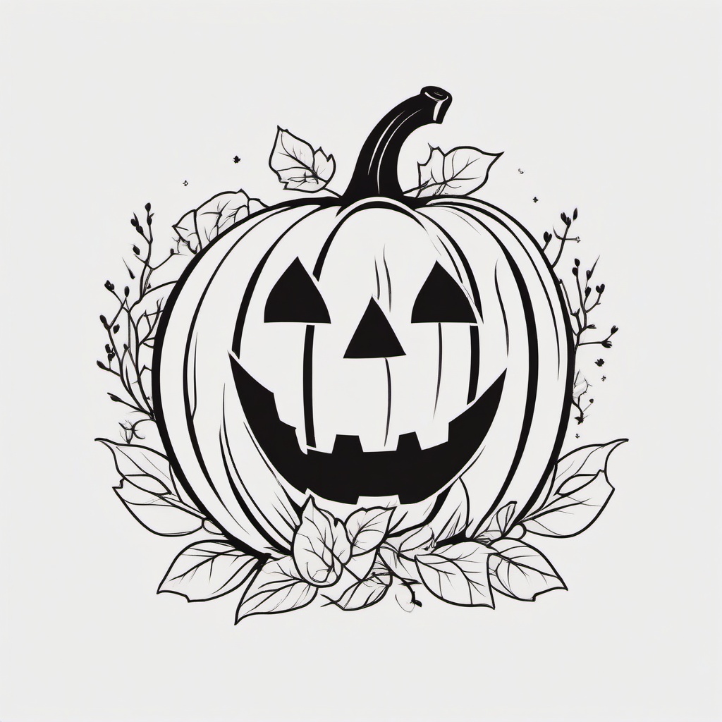 Cute Pumpkin Tattoo - Cute and charming tattoo featuring a pumpkin design.  simple color tattoo,minimalist,white background