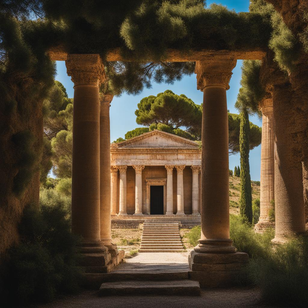 sicily's lesser-known temples - create an artwork that conveys the beauty of lesser-known temples in sicily, hidden amidst lush landscapes. 