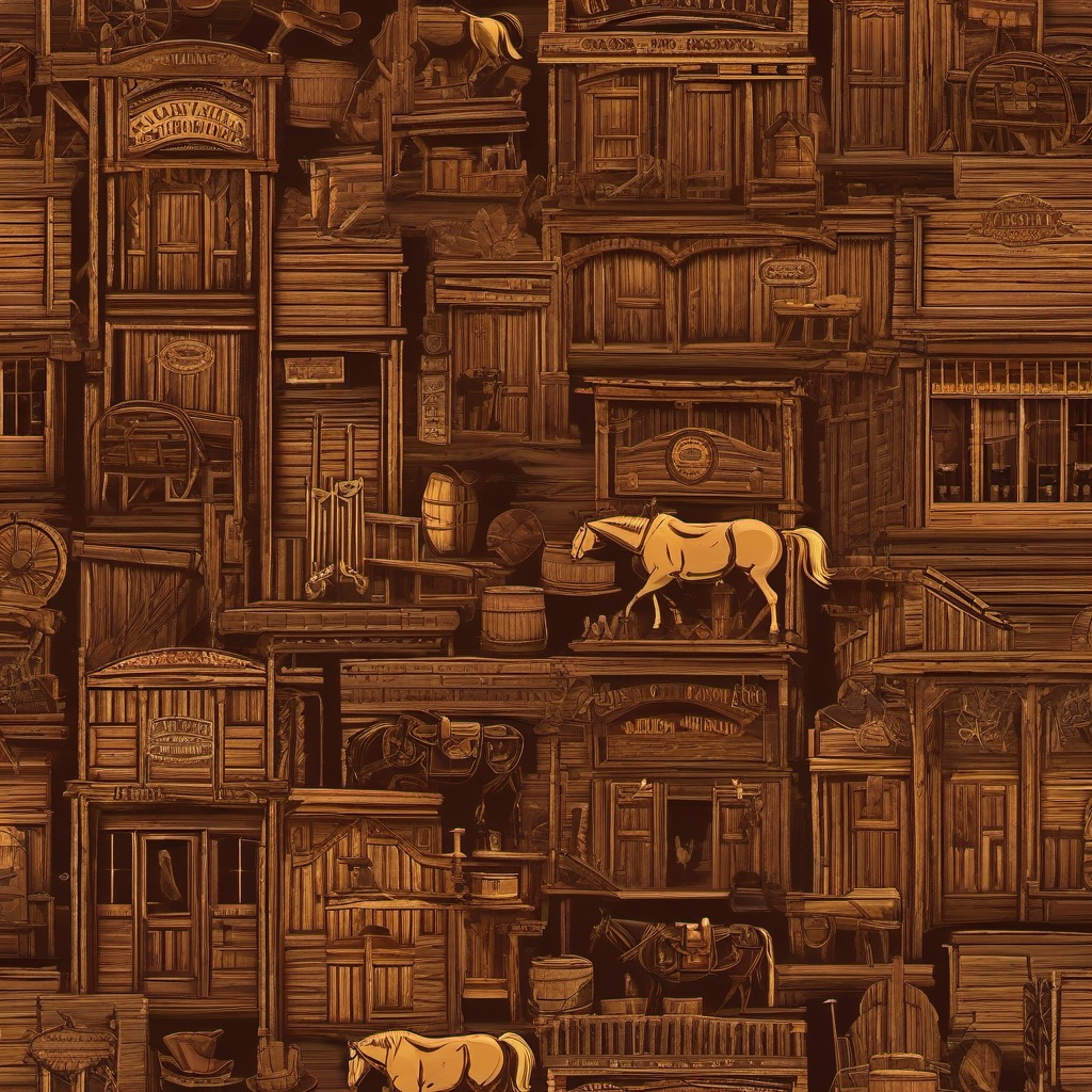 Western Wallpapers - Wild West Saloon and Rodeo Showdown  intricate patterns, splash art, wallpaper art