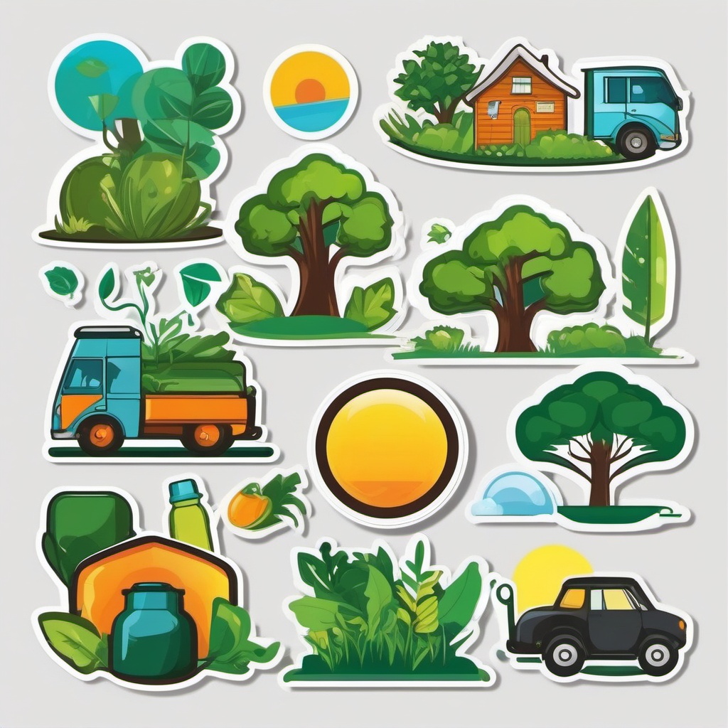 Sustainable Living sticker- Eco-Friendly Lifestyle, , color sticker vector art