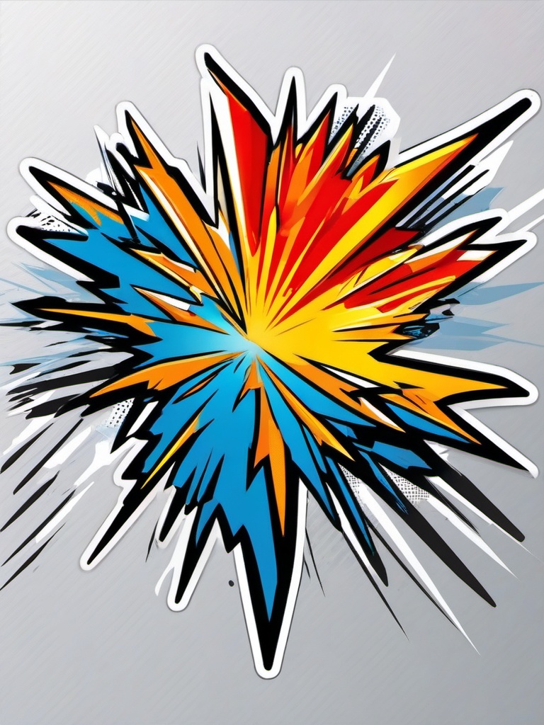 Comic book burst impact sticker- Dynamic and powerful, , sticker vector art, minimalist design