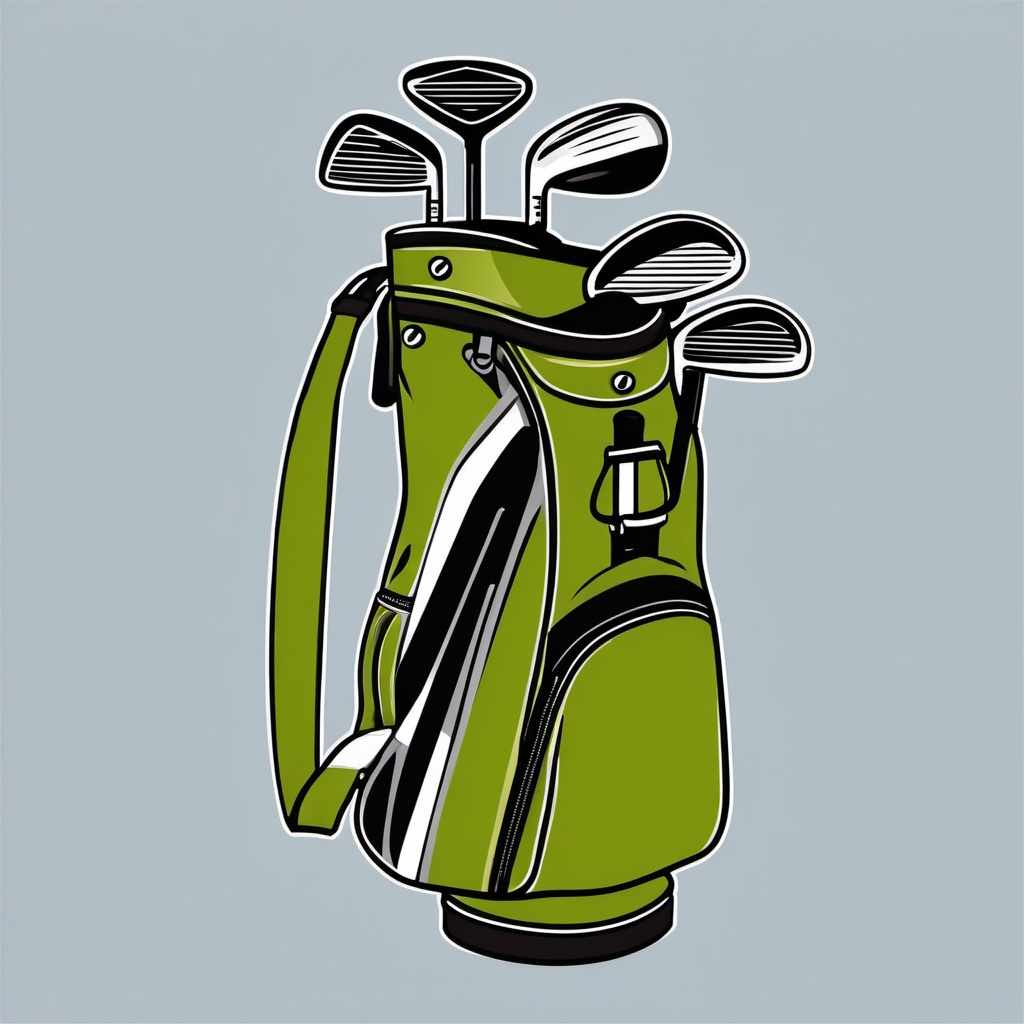 Golf clipart - golf clubs lined up in a bag  