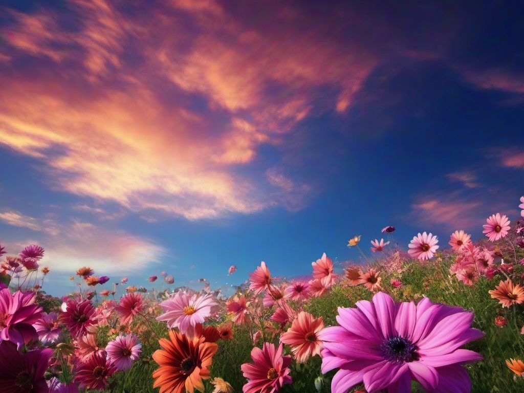 Flower Sky Wallpaper  ,desktop background wallpaper