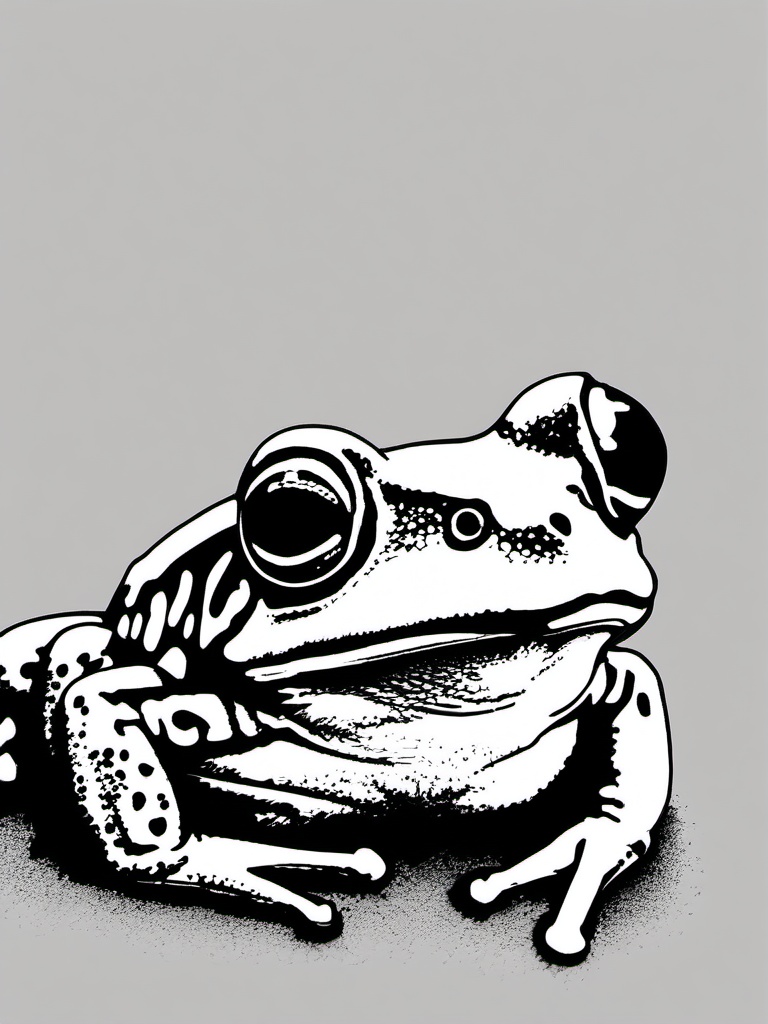 drawing of spotted frog  minimal rough sketch scribbles,doodles,black and white