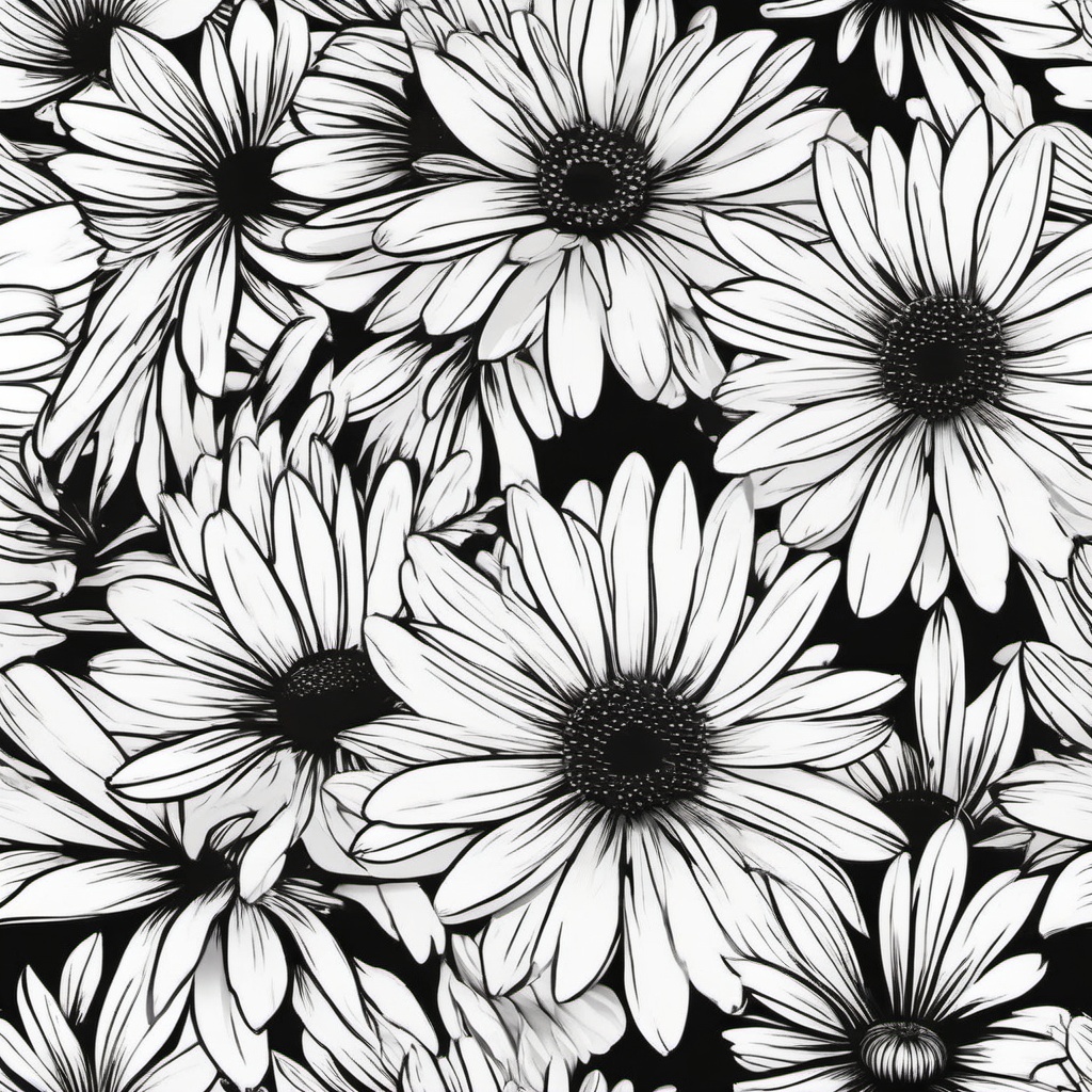 Black White Daisy Tattoo-Simplicity and contrast with a black and white daisy tattoo, capturing the essence of monochromatic beauty.  simple vector color tattoo