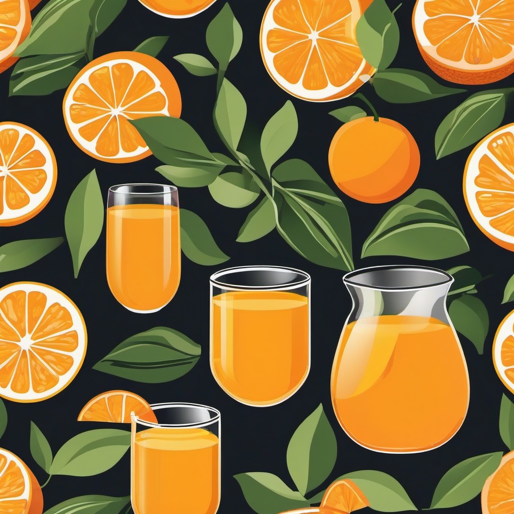 Orange Juice Clipart - A glass of freshly squeezed orange juice.  color vector clipart, minimal style