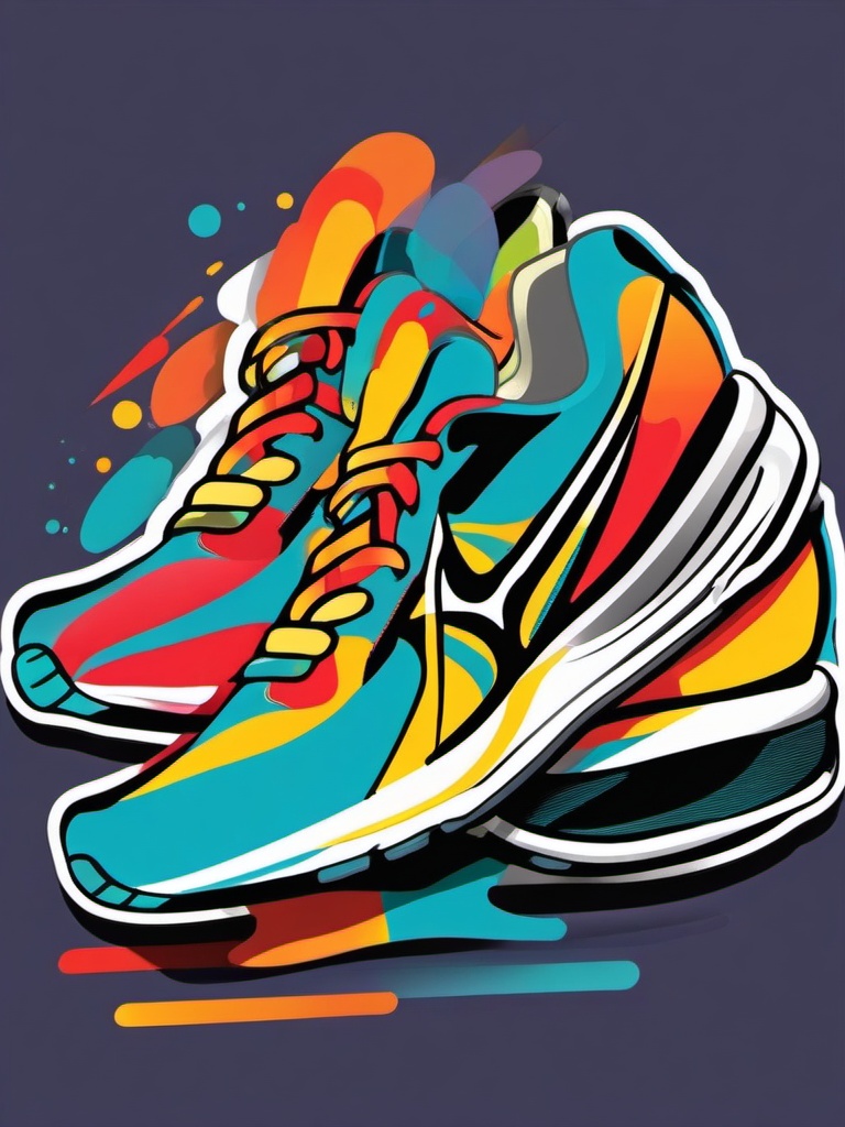 Running Shoes sticker- Marathon Ready Feet, , color sticker vector art