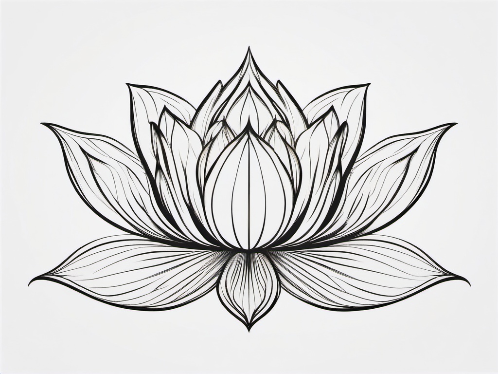 Lotus Flower Tattoo - A symbol of purity, enlightenment, and rebirth  minimal tattoo design,white background