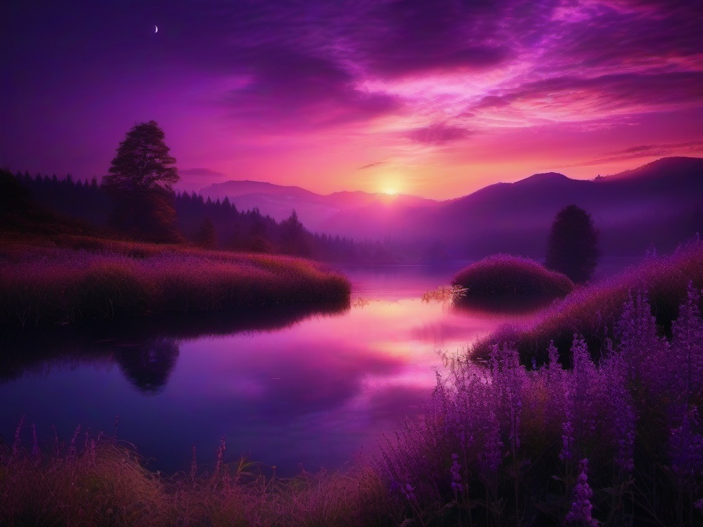 Purple Sky Wallpapers Featuring Majestic Purple Skies and Enchanting Twilight Scenes intricate details, patterns, wallpaper photo