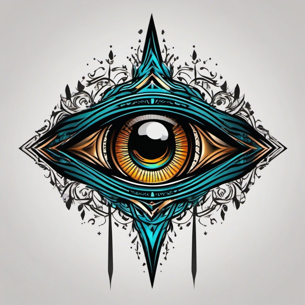 protection eye tattoo  simple vector color tattoo