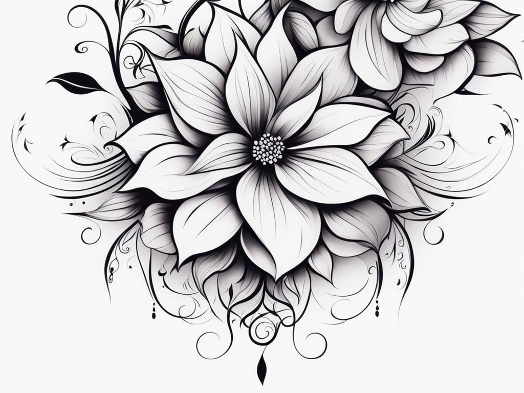 Floral tattoo arm, Elegant and artistic flower tattoos designed for the arm. colors, tattoo patterns, clean white background