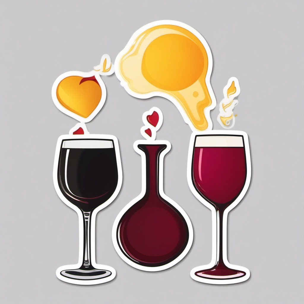 Wine Glass Emoji Sticker - Toasting to joy, , sticker vector art, minimalist design