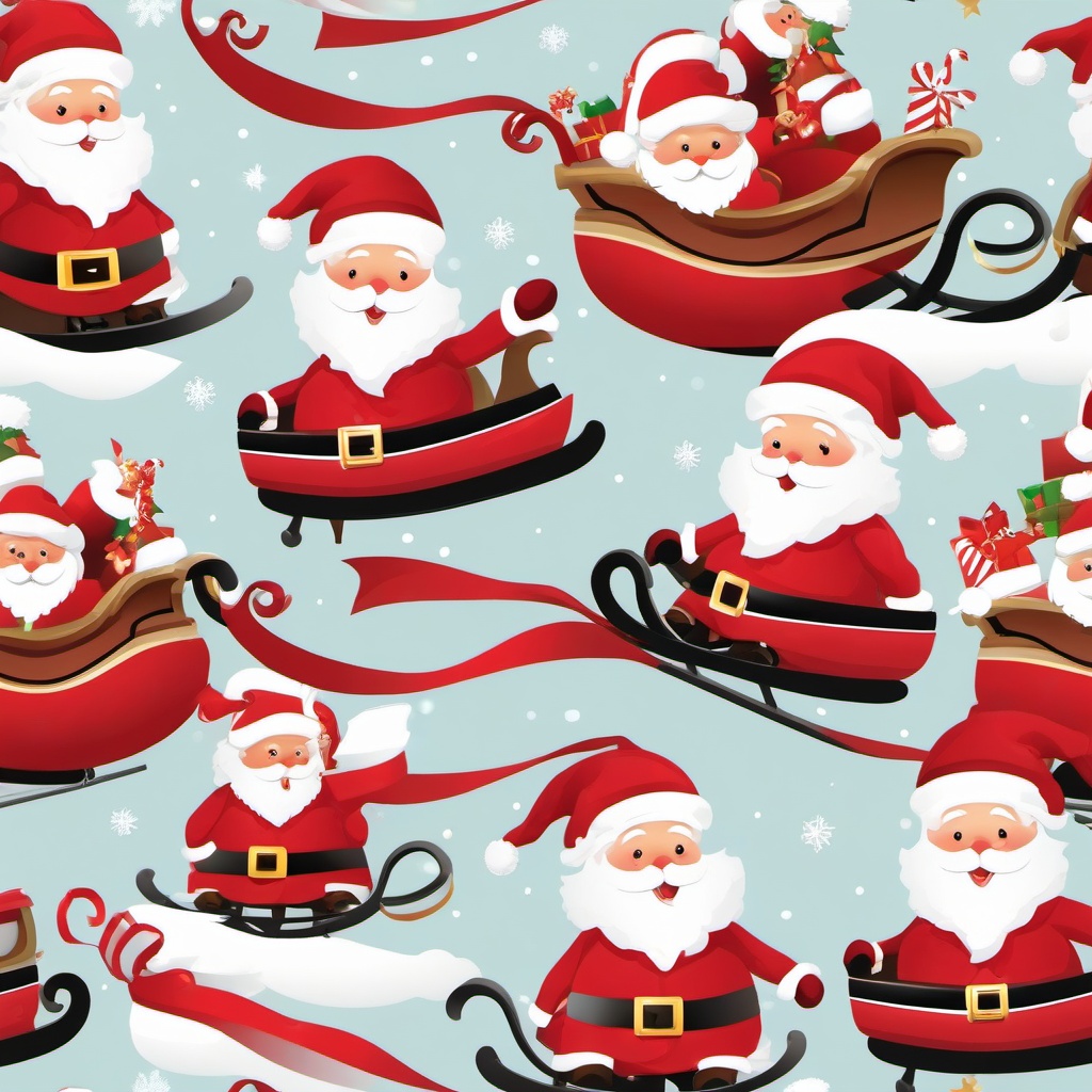 Santa clipart - Santa waving from a sleigh  