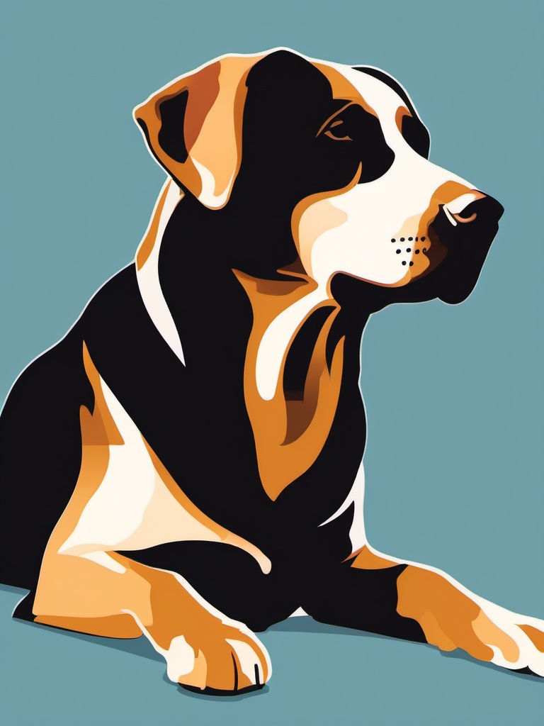 Lab dog clipart, A Labrador retriever in an artistic style.  simple, 2d flat