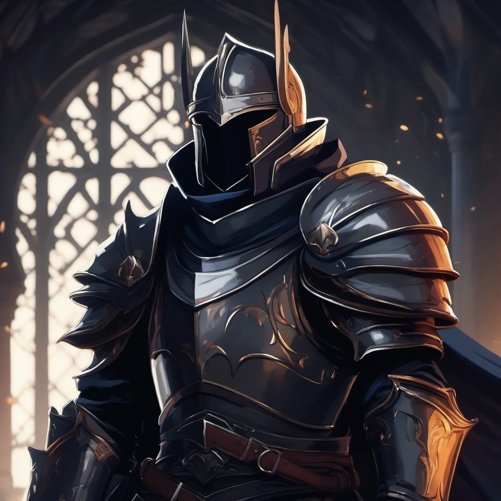 Resilient knight in a dark medieval realm.  front facing ,centered portrait shot, cute anime color style, pfp, full face visible