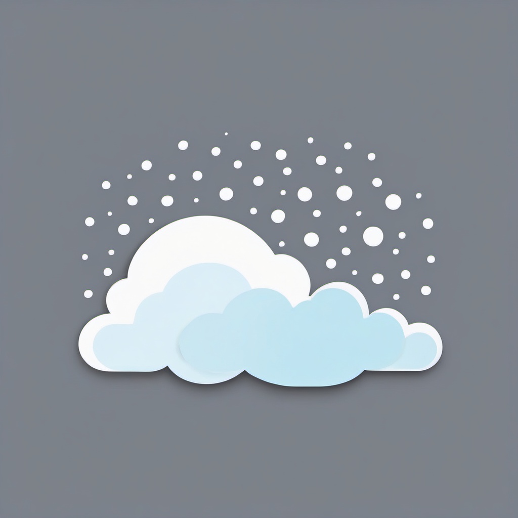 Cloud with snowfall sticker- Gentle and serene, , sticker vector art, minimalist design