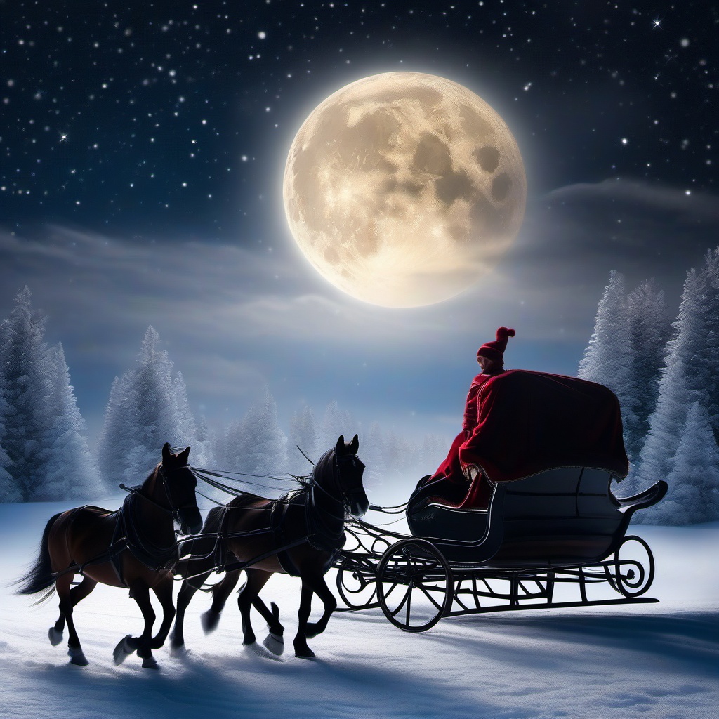 Sleigh Ride in the Moonlight  background picture, close shot professional product  photography, natural lighting, canon lens, shot on dslr 64 megapixels sharp focus