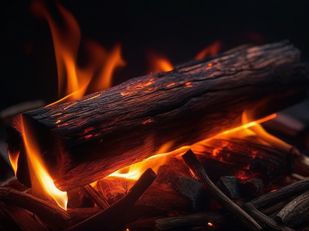 Fire Wallpaper - Warm fire with glowing coals  background wallpaper